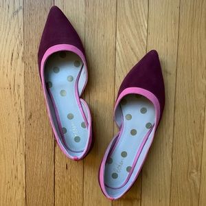 BODEN Sophia Suede Pointed D’Orsay Flats Magenta Pink Size 39 US 8 or 8.5